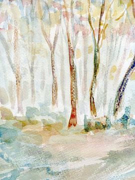 Trees in pastel 1l - Bomen in pastel 1 by Claudia Gründler