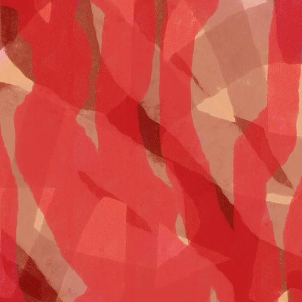 Modern abstract art. Brush strokes in red and brown by Dina Dankers