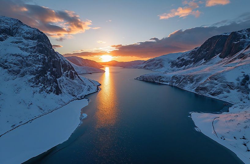 Winter an Norwegens Küste von fernlichtsicht