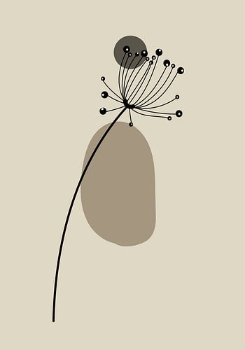 Botanical drawing bohemian style.