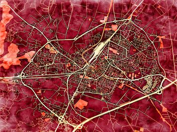 Kaart van Narbonne in de stijl 'Amber Autumn' van Maporia