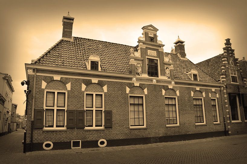 Alkmaar Noord-Holland Binnenstad Sepia Nederland van Hendrik-Jan Kornelis