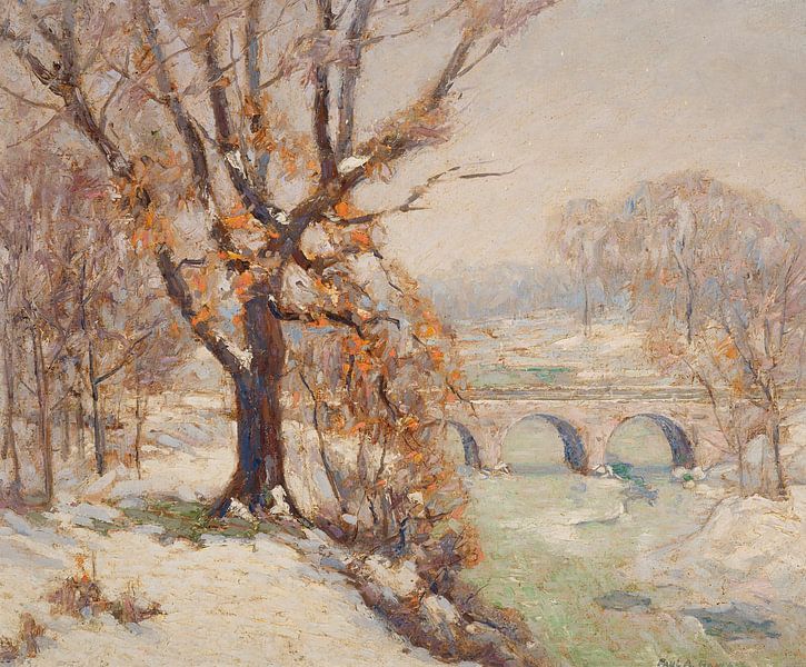 Paul A. Randall (American, 1879-1932)~Riverbank in Winter by finemasterpiece