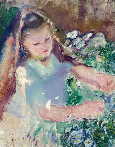 Armando Spadini,Meisje tussen bloemen