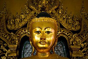 Goldener Buddha-Kopf-Tempel Yangon Myanmar/Burma. von Ron van der Stappen