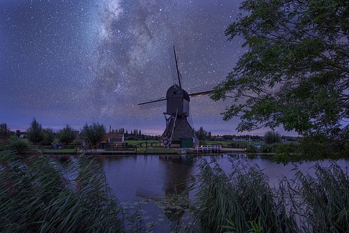 Kinderdijk windmolen met sterren