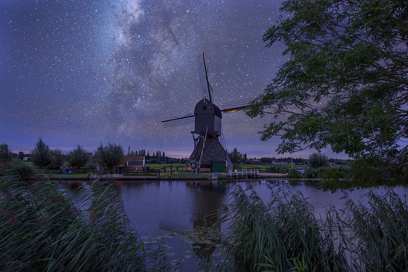 Kinderdijk windmolen met sterren van Nfocus Holland