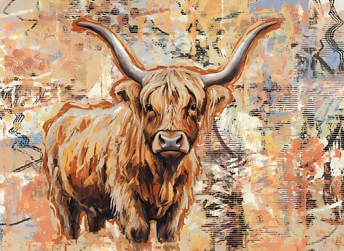 Collage d'art des Highlanders écossais