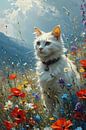 cat in a sea of flowers by Bella Luna Fotografie thumbnail