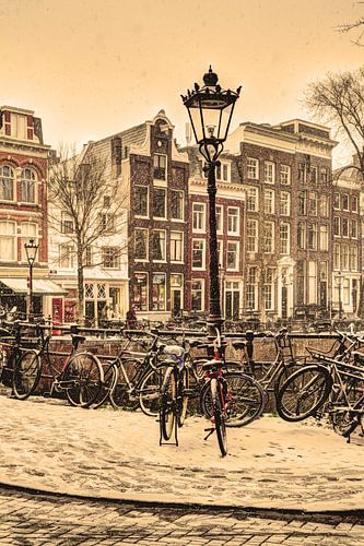 Binnenstad van Amsterdam Nederland Winter