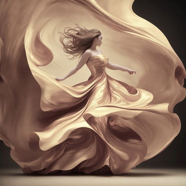 Vrouw in een mooie giga grote baljurk by Brian Morgan