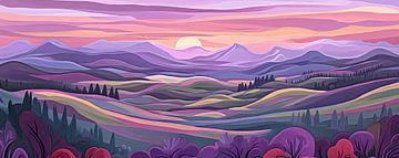 Twilight Harmonies van Abstract Schilderij