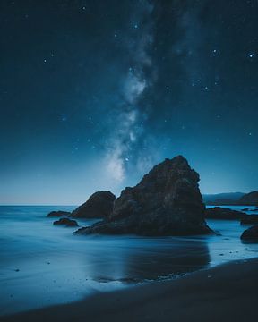 Magische nacht aan zee van fernlichtsicht