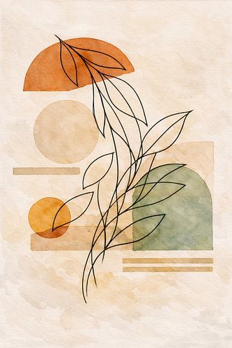 Abstracte botanische lijntekeningen voor Scandinavische interieurs