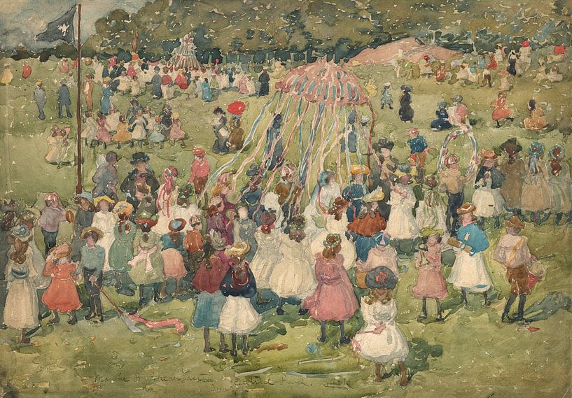 May Day, Central Park, Maurice Prendergast by Masterful Masters
