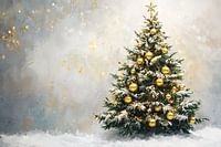 Kerstboom met gouden decoratie