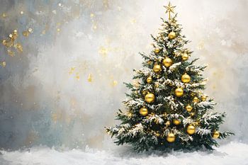 Arbre de Noël avec décoration dorée