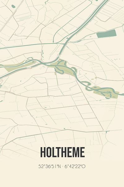 Carte ancienne de Holtheme (Overijssel) par Affiches de lieux