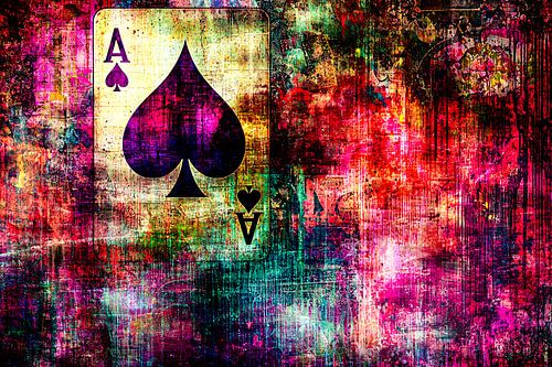 Kleurrijke abstracte speelkaart kunst