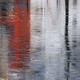 Abstract in rood wit by Annemie Hiele