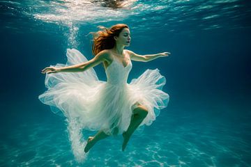 Water dance - A leap to freedom in the midst of silence by Klaus Tesching - Art-AI