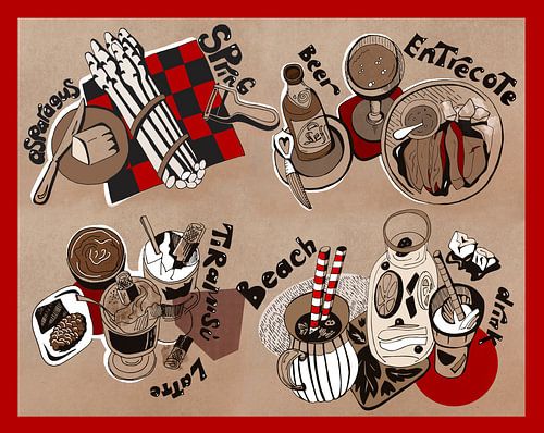 Voedsel illustratie in schetsstijl