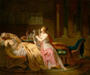 Calliope Rouwende Homerus, Jacques-Louis David