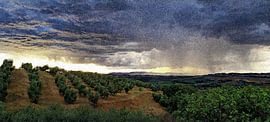 Storm Over Umbrian Landscape 3 Impressionist by Dorothy Berry-Lound