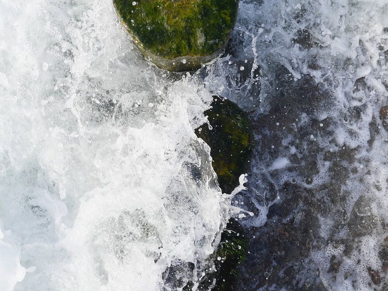 Groynes in the surf from above by Jörg Hausmann