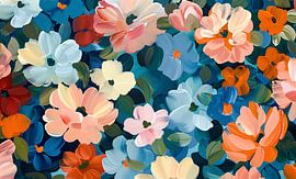 Retro Blumen Abstrakt von Jacky