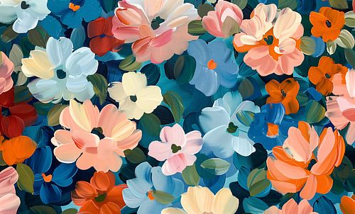 Retro Flowers Abstract