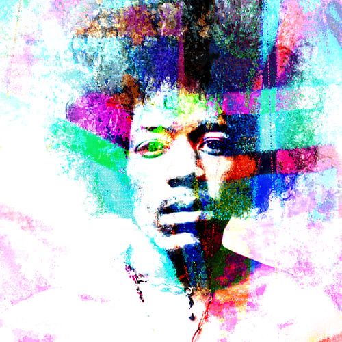 Jimi Hendrix Abstraktes Porträt