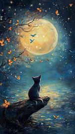 Cat Under the Full Moon: A Magical Night Full of Butterflies by Eva Lee