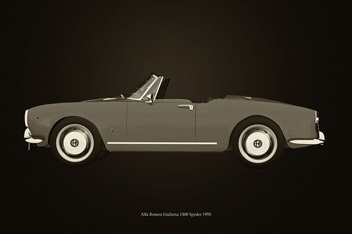 Alfa Romeo Giulietta 1300 Spyder 1955 in B&W
