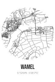 Wamel (Gelderland) | Map | Black and white by Prints of Place