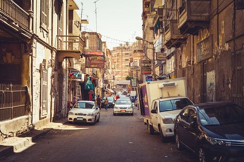 Straatfotografie Egypte – Cairo Wanddecoratie Canvas Kleur en Zwart-Wit 01