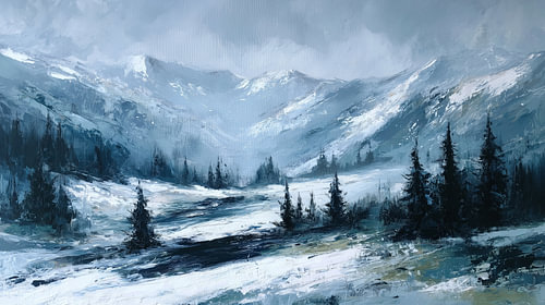 Winterse landschap abstract panorama
