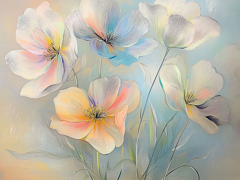 Flowers Pastel | Soft Hues of Serenity by Wonderful Art