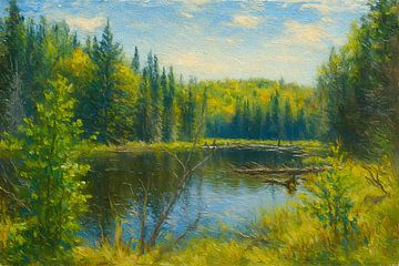 Schilderij van een Canadees landschap van Johannes