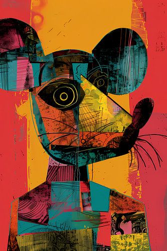 Portrait coloré de souris Pop-Art