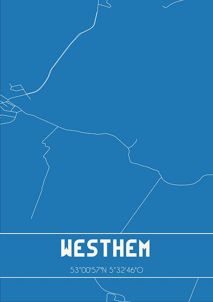Blueprint | Map | Westhem (Fryslan) by Prints of Place