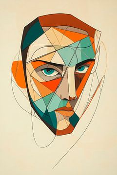 Geometrische ziel - kleurenspel van een masker van Poster Art Shop