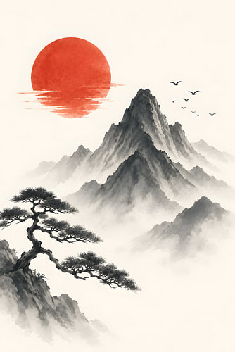 Elegante bonsai-zen-wanddecoratie