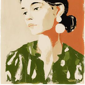 A minimalist portrait rendered in expressive brushstrokes by But First Framing