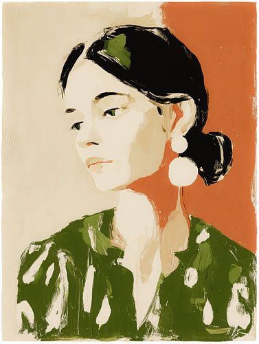 Portrait minimaliste aux coups de pinceau expressifs sur But First Framing