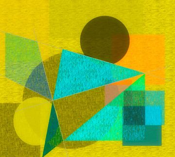 Groen/geel abstract van Corinne Welp