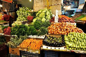 Farbpalette auf dem jordanischen Markt