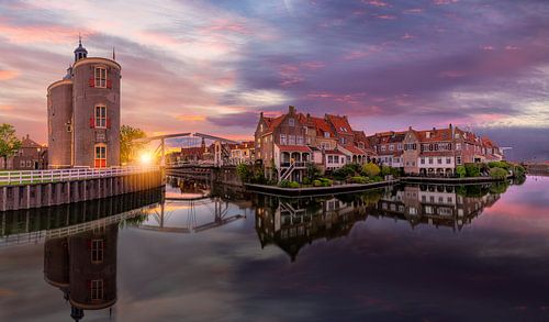 Panoramic sunset in Enkhuizen