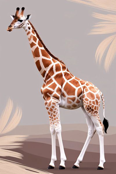 Art numérique élégant de la girafe par Art & Soul Creations