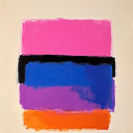 Minimalism Abstract Painting Pink Orange Black Blue by Niklas Maximilian
